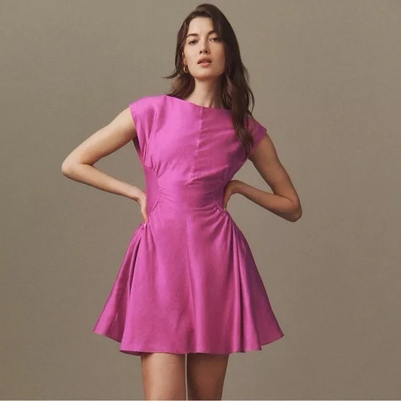 knee length dresses for ladies Acler Bilston Mini Dress in Baby Blue, Size 8 AU main image 0